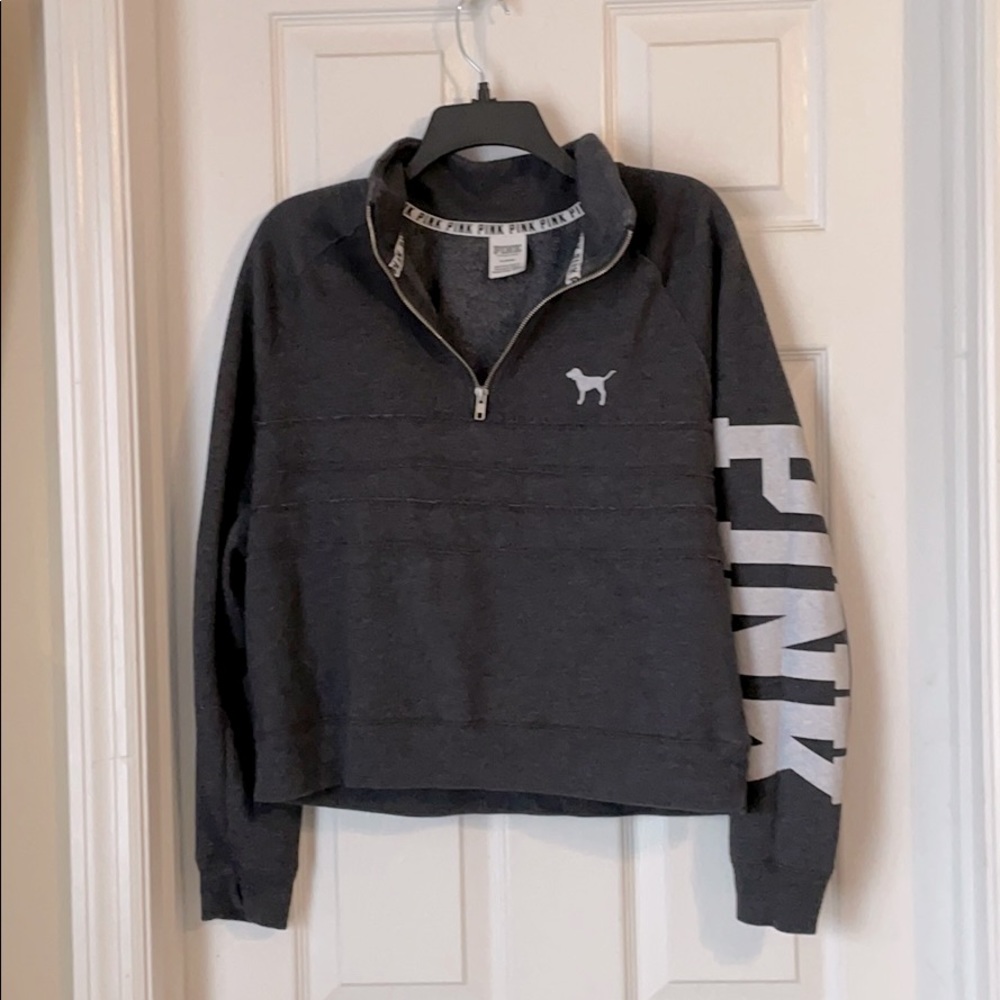 Dark grey Victoria secret 1/4 zip hoodie